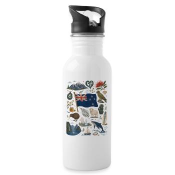 New Zealand | Kiwi, Fjords & Adventure - Water bottle with straw - white - Right