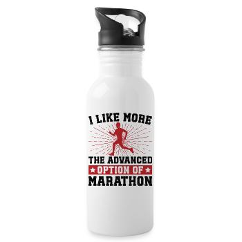 XC Running Gifts - Perfect XC Runner Design Idea - Water bottle with straw - white - Right