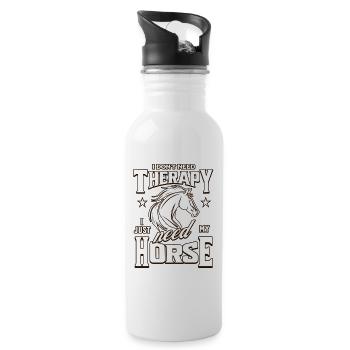 Horse Therapy Gift - Water bottle with straw - white - Right