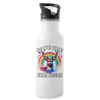 Sikahirsch Save Sika Deer - Water bottle with straw - white - Right