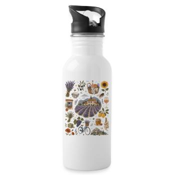 Provence | Lavender, indulgence & the South of France - Water bottle with straw - white - Right