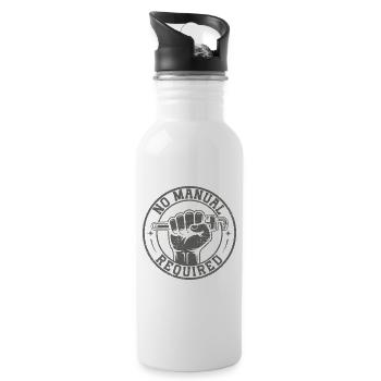 No manual required – maker power - Water bottle with straw - white - Right