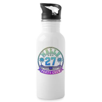 Malle 2027 Party Crew Mallorca Holiday Group - Water bottle with straw - white - Right