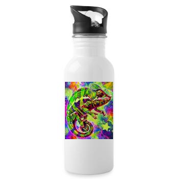 chameleon - Water bottle with straw - white - Right