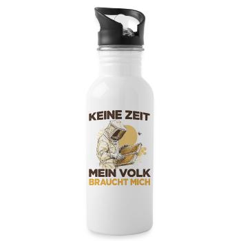 Imker Zubehör Bienenvolk Spruch Imker Bienenzucht - Trinkflasche mit integriertem Trinkhalm - Weiß - Rechts