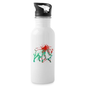 Bison Splash Art - Water bottle with straw - white - Right