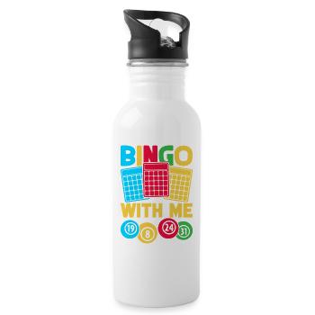 Bingo Bingo Bingo Bingo Avec moi Bingo - Gourde avec paille intégrée - blanc - Droite