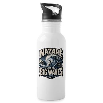Grosses Vagues de Nazaré - Gourde avec paille intégrée - blanc - Droite