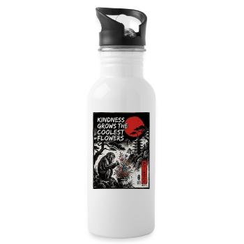 Kindness Grows The Coolest Flowers - Trinkflasche mit integriertem Trinkhalm - Weiß - Rechts