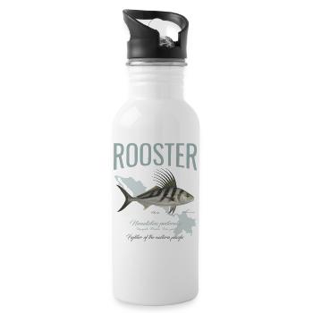 Rooster Fisch Inshore Angeln im Pazifik in Amerika - Trinkflasche mit integriertem Trinkhalm - Weiß - Rechts