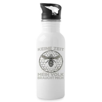 Imkerhut Imkeranzug Biene Fan Bienenzüchter - Trinkflasche mit integriertem Trinkhalm - Weiß - Rechts