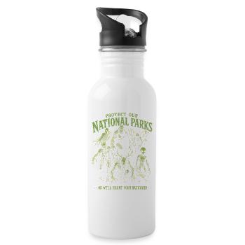 Cryptid Protect Our National Parks - Water bottle with straw - white - Right