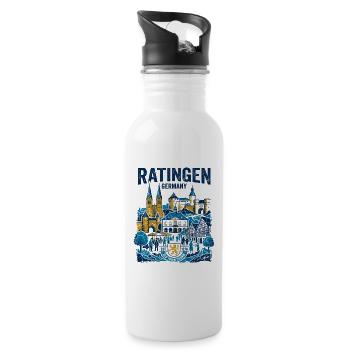 Classement Allemagne Old Town Skyline Vintage - Gourde avec paille intégrée - blanc - Droite