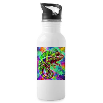 chameleon - Water bottle with straw - white - Right