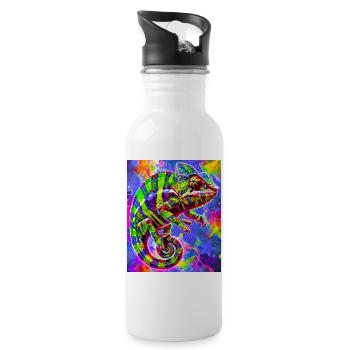 chameleon - Water bottle with straw - white - Right