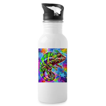 chameleon - Water bottle with straw - white - Right