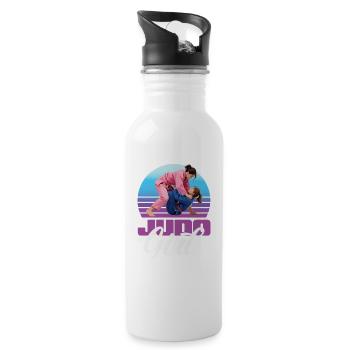 Judo Girl Retro Girl Martial Arts Judoka - Gourde avec paille intégrée - blanc - Droite
