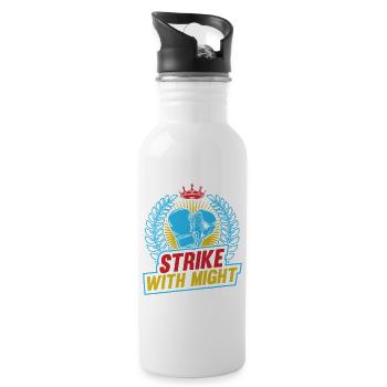 Strike With Might Gloves Boxing Gloves - Trinkflasche mit integriertem Trinkhalm - Weiß - Rechts