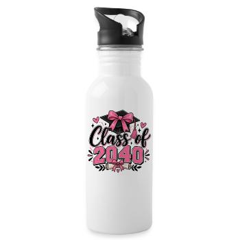 Class of 2040 Graduation Dream - Water bottle with straw - white - Right