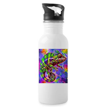 chameleon - Water bottle with straw - white - Right