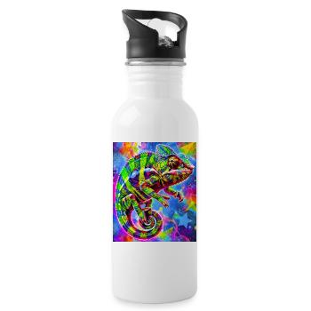 chameleon - Water bottle with straw - white - Right