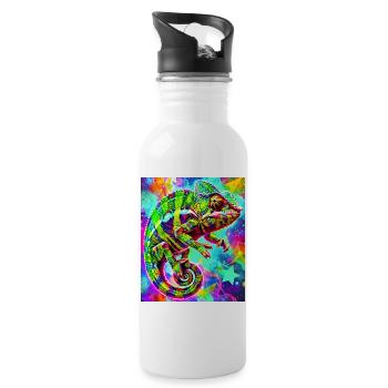 chameleon - Water bottle with straw - white - Right