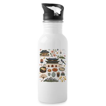 Seoul | Palaces, Street Food & Korea - Water bottle with straw - white - Right