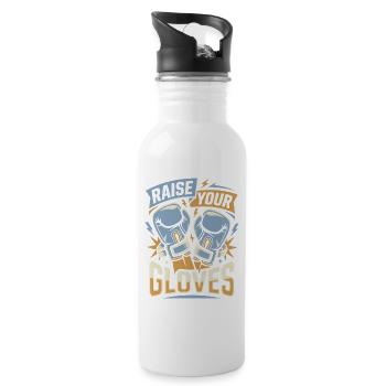 Raise Your Gloves Boxing Gloves - Water bottle with straw - white - Right