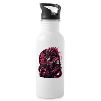 Japanese Dragon Racer - Water bottle with straw - white - Right