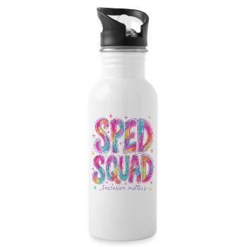 Sonderpädagogiklehrer der Sondereinheit - Trinkflasche mit integriertem Trinkhalm - Weiß - Rechts
