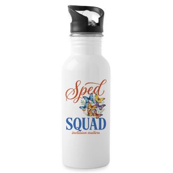 Sonderpädagogiklehrer für Sonderpädagogik im Sonderunterricht der Sondergruppe - Trinkflasche mit integriertem Trinkhalm - Weiß - Rechts