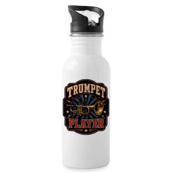 Pocket Style Trumpet Music Trumpet Player - Water bottle with straw - white - Right