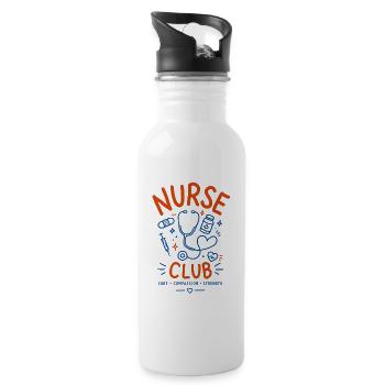 Nurse t-shirt design - Water bottle with straw - white - Right