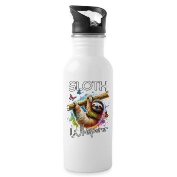 Sloth Whisperer - Water bottle with straw - white - Right