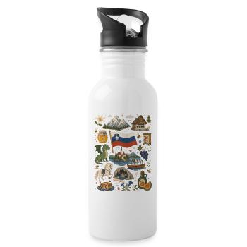 Slovenia | Alps, Bled & Nature - Water bottle with straw - white - Right