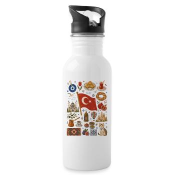Turquie | Bosphore, plaisir et tradition - Gourde avec paille intégrée - blanc - Droite