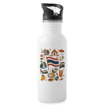 Thailand | Temples, Tropics & Street Food - Water bottle with straw - white - Right