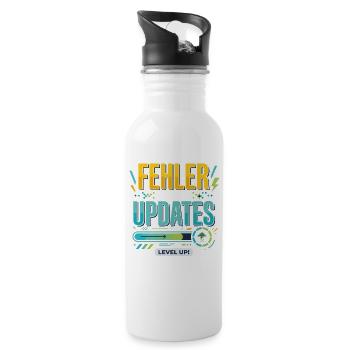 Fehler Werden Updates Level Up - Trinkflasche mit integriertem Trinkhalm - Weiß - Rechts