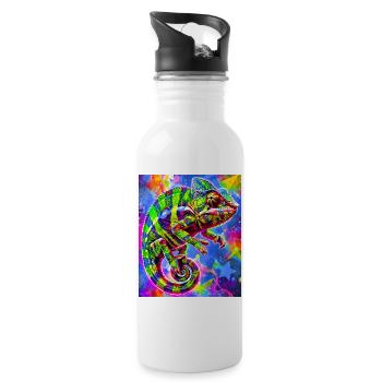 chameleon - Water bottle with straw - white - Right
