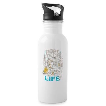 Industrial Climber Height Worker Rope Tech Life - Water bottle with straw - white - Right