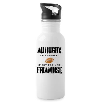 Au Rugby Un Caramel C'est Pas Une Friandise. rugby - Gourde avec paille intégrée - blanc - Droite