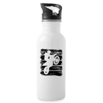 Motocross Lovers - Water bottle with straw - white - Right