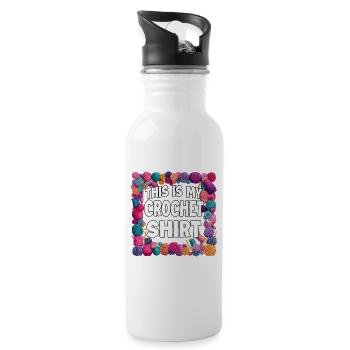 My crochet shirt saying - Water bottle with straw - white - Right