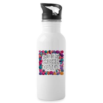 Crochet Outfit Statement - Water bottle with straw - white - Right