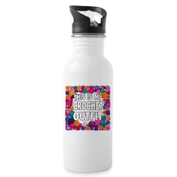 This Is My Crochet Outfit - Water bottle with straw - white - Right