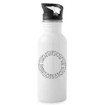 Art circle with brush and palette - Water bottle with straw - white - Right