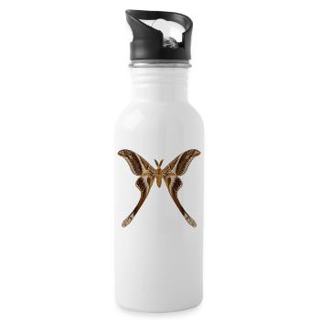 Hercules Moth Coscinocera hercules - Water bottle with straw - white - Right
