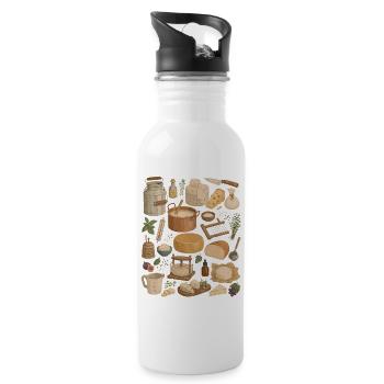 Cheese Love | Cheese & Cheese Crafts - Water bottle with straw - white - Right