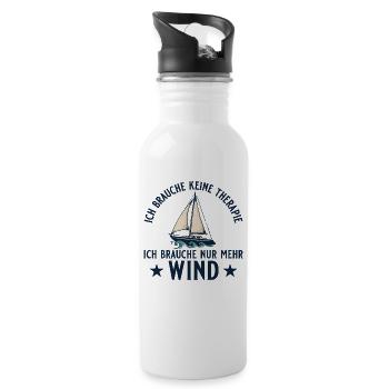 Segelboot Brauche mehr Wind Segeln - Trinkflasche mit integriertem Trinkhalm - Weiß - Rechts