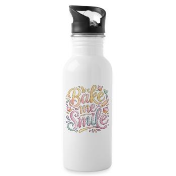 Pastry Chef Bake Me Smile Pastry Artist Baker - Water bottle with straw - white - Right